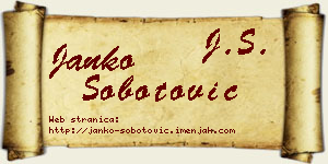 Janko Šobotović vizit kartica